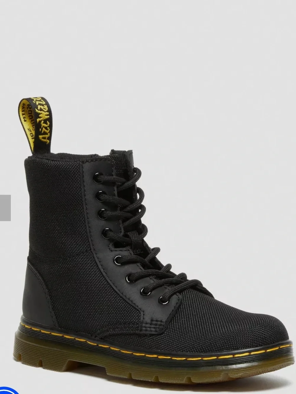 Dr. Martens Black boots lace up junior combs side zip boys youth size 3